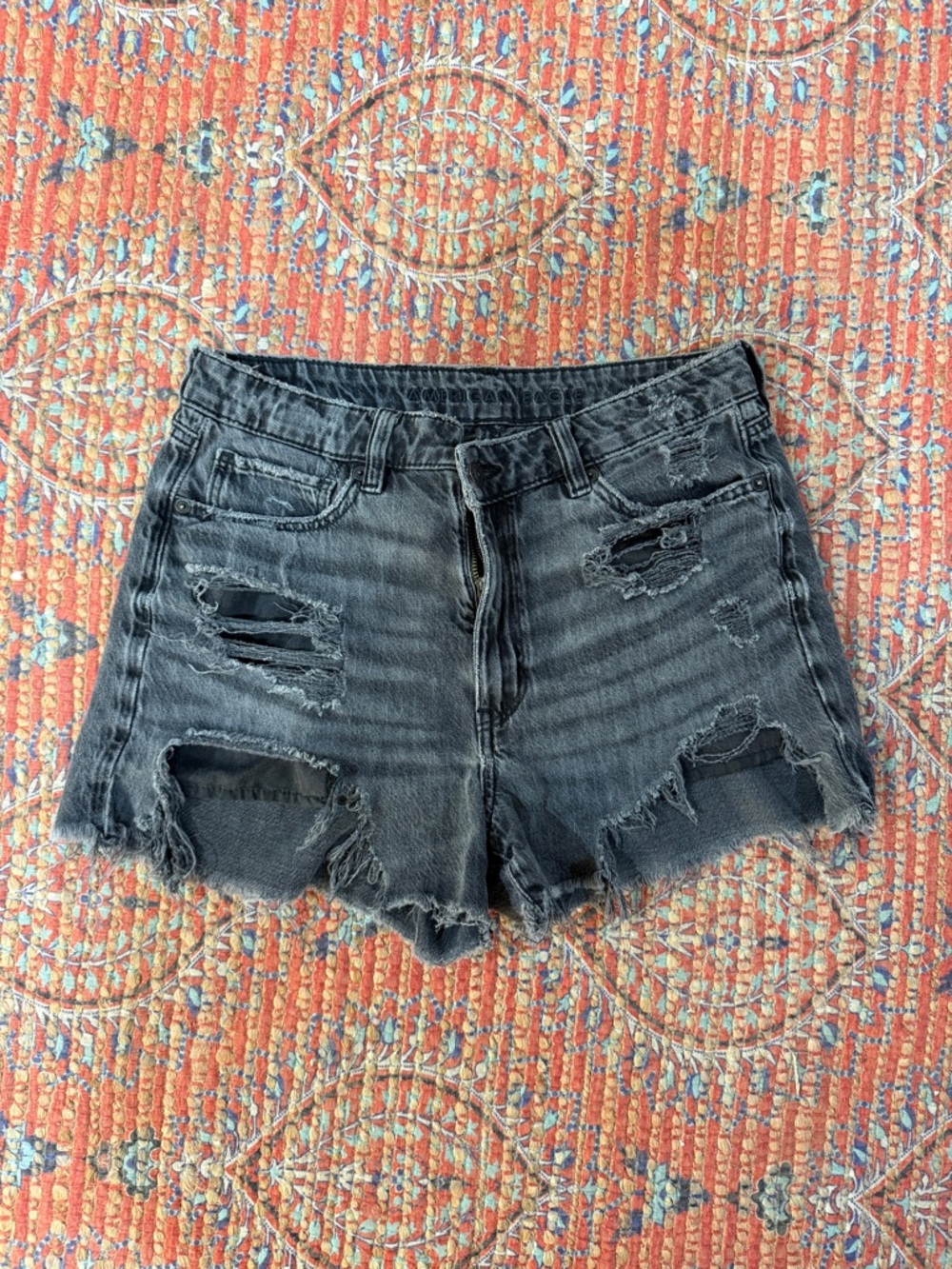 American Eagle Outfitters Distressed Black Jean Shorts
